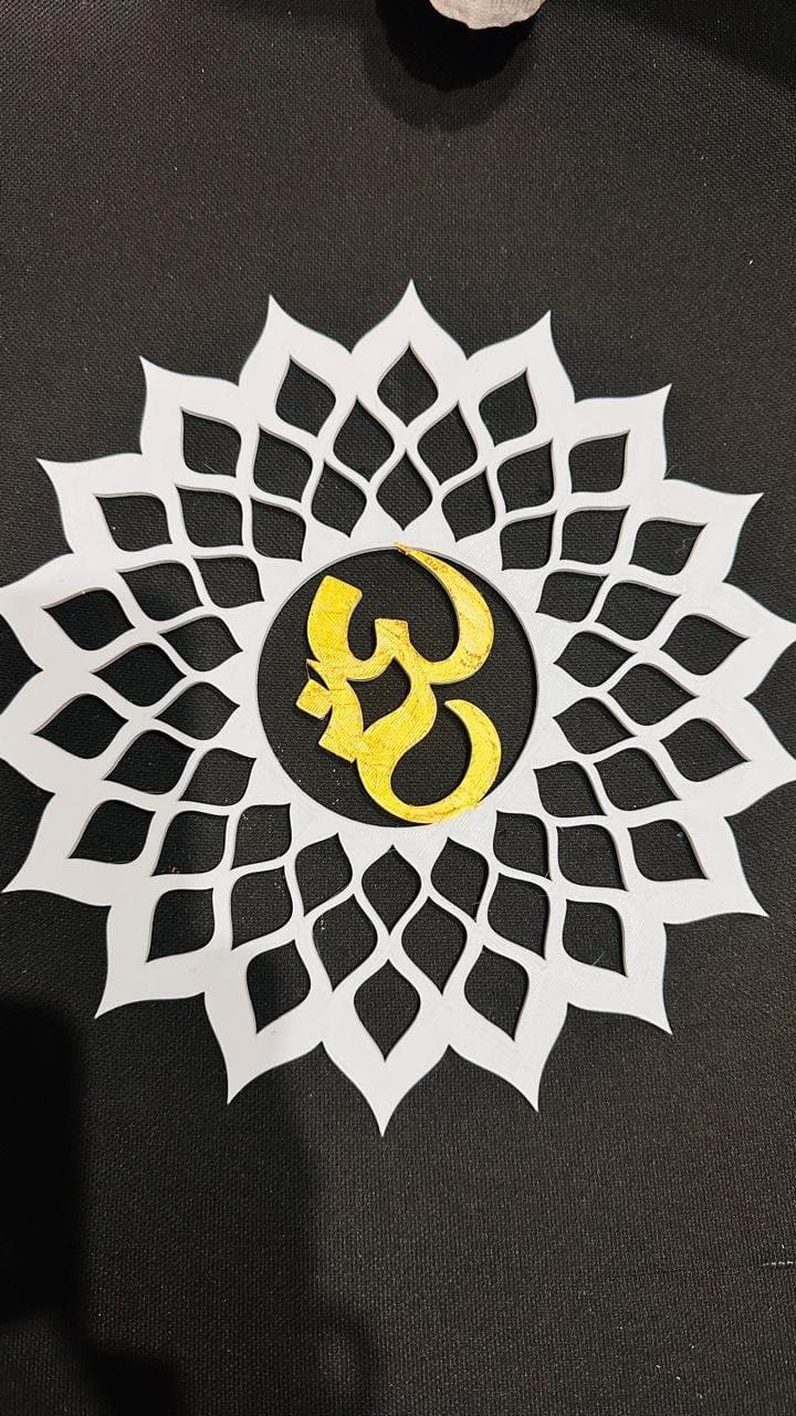 Om 3D Printed Wall Hanging – Lotus Mandala Spiritual Home Décor thumbnail 5
