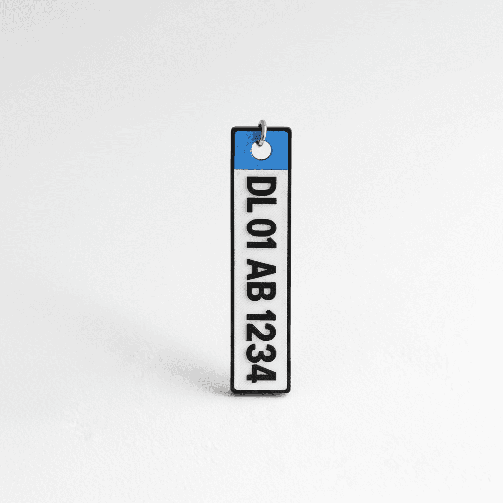 Custom Vehicle Number Plate 3D Printed Keychain – Car / Bike / Scooter thumbnail 4