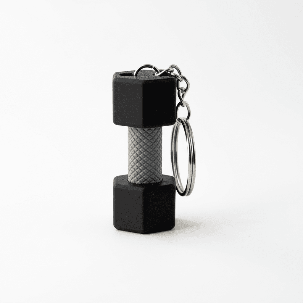 Dumbbell Keychain – 3D Printed Gym & Fitness Keyring thumbnail 3