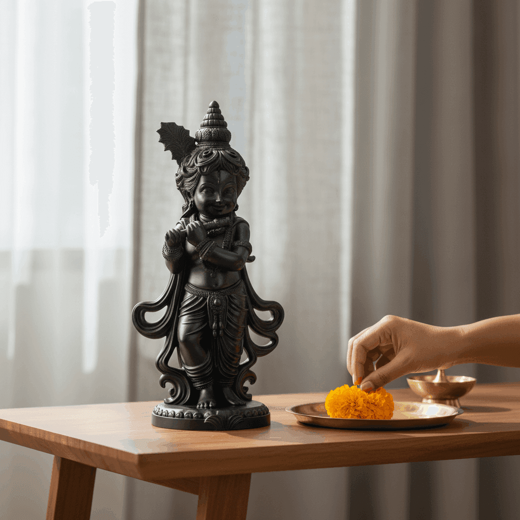 Shri Krishna Idol – Divine Bal Krishna Murti for Pooja & Home Temple thumbnail 2