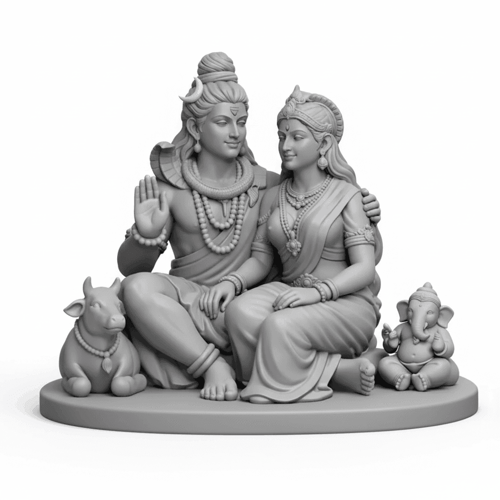 Shiv Parvati Family Idol – Sacred Shiv Parivar Murti for Pooja & Home Temple thumbnail 4