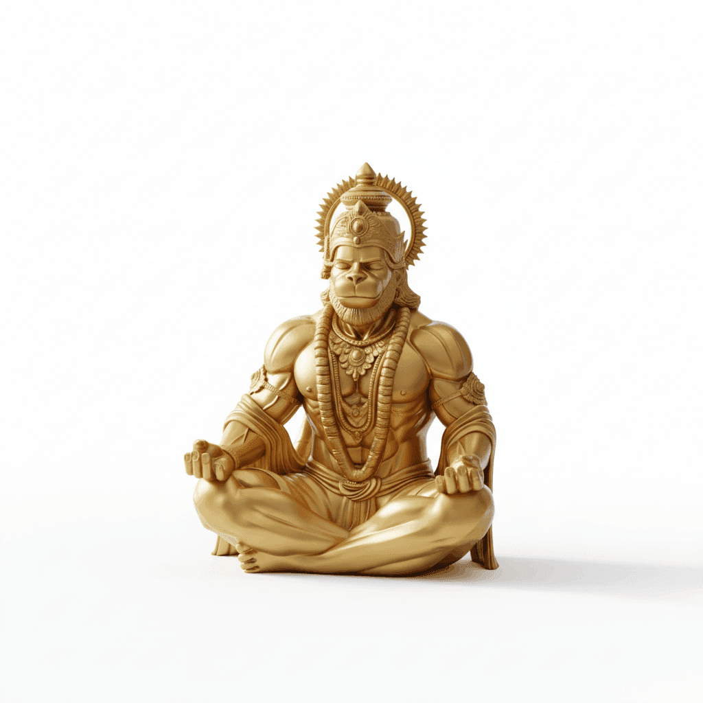Lord Hanuman Idol – Meditating Pooja Murti thumbnail 3