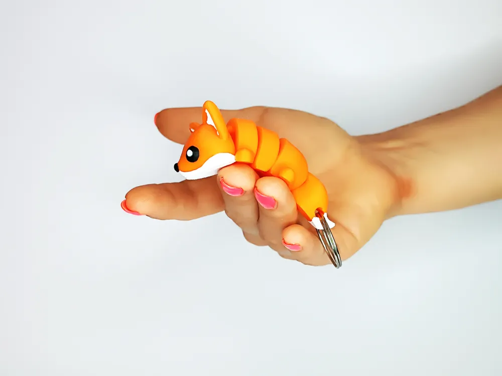 Cute Flexi Pets Fox – Articulated Flexible Mini Fox Keychain