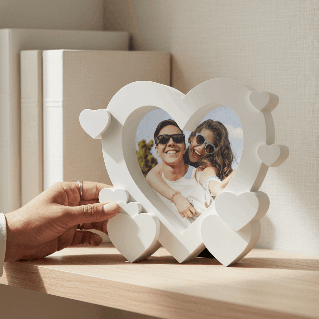 Heart Shaped Photo Frame – Elegant Love Memory Display Frame thumbnail 2