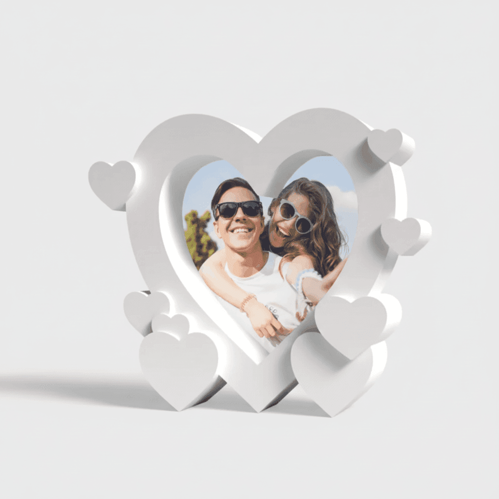 Heart Shaped Photo Frame – Elegant Love Memory Display Frame thumbnail 4