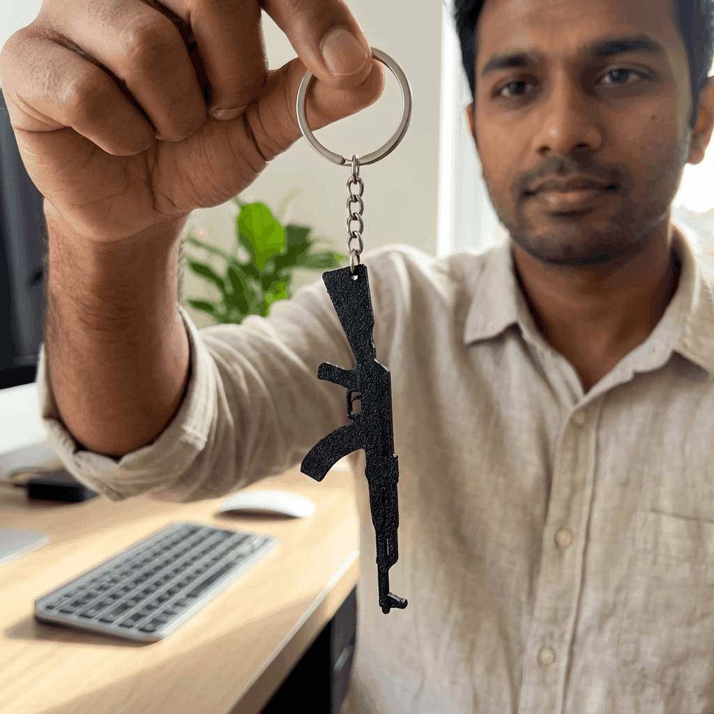 AK 47 Keychain Buy Online | Lightweight – 3DPrintShop thumbnail 4