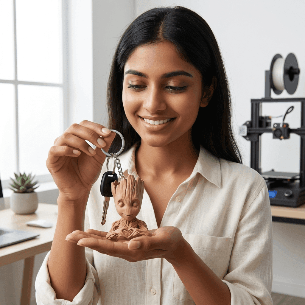 Groot Keychain Buy Online | Cute Gift – 3DPrintShop thumbnail 2