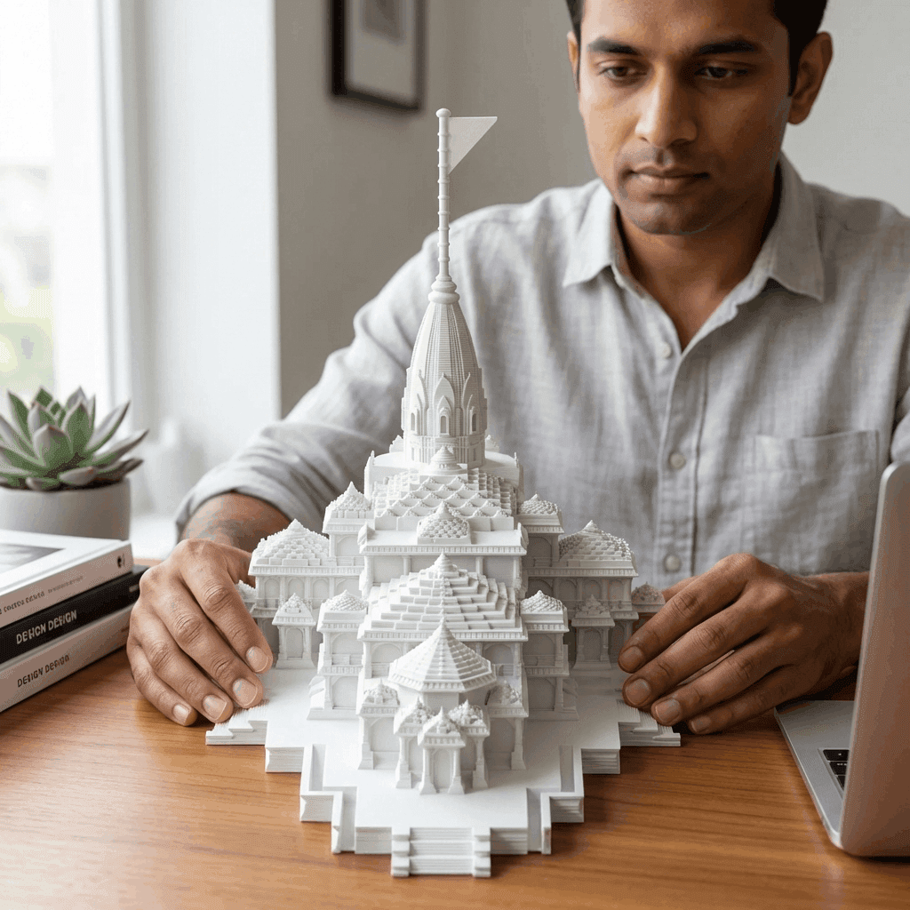 3D Printed Ram Mandir | Premium PLA – 3DPrintShop