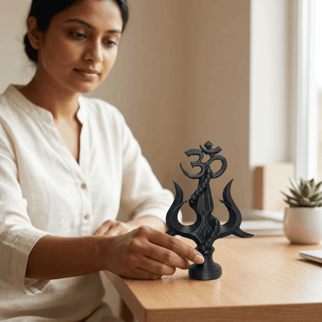 Shiva Trishul Showpiece | Premium Decor Stand – 3DPrintShop