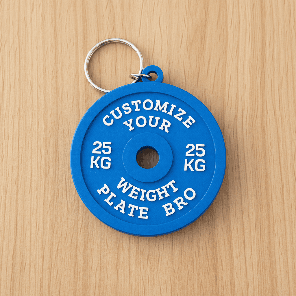Custom Gym Weight Plate Keychain – Personalized thumbnail 3