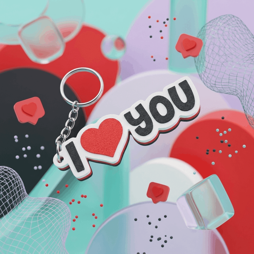 I Love You Keychain Buy Online | Gift-Ready – 3DPrintShop thumbnail 3