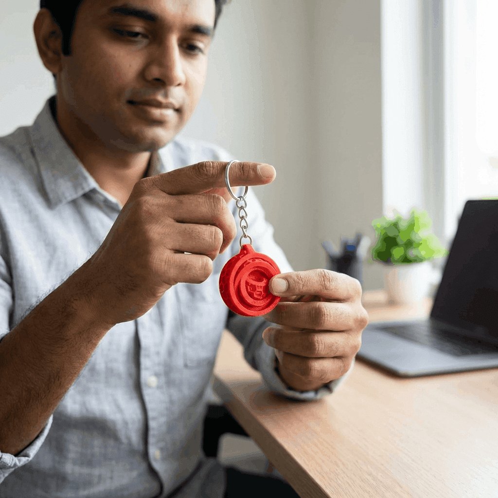 Fidget Spinner Keychain | Fun Pocket Stress Relief – 3DPrintShop thumbnail 3
