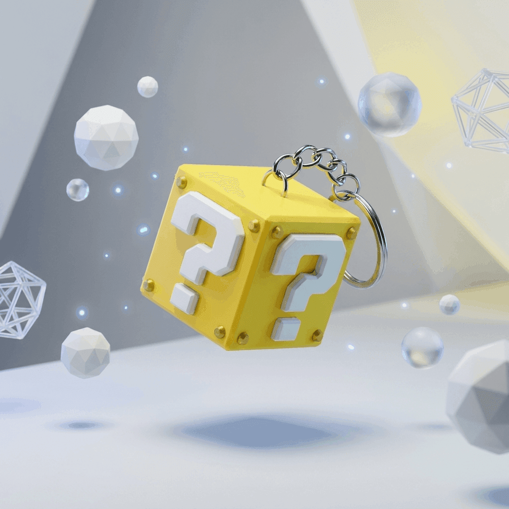 Question Block Keychain | Gamer Gift – 3DPrintShop