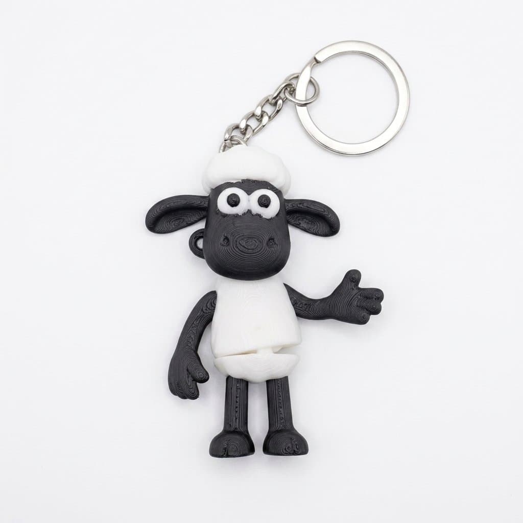 Shaun The Sheep Keychain | Cute 3D Print – 3DPrintShop thumbnail 2