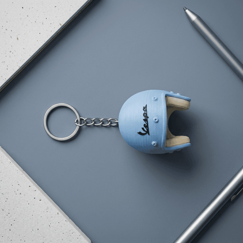 Helmet Keychain | Classic Scooter Style – 3DPrintShop thumbnail 2