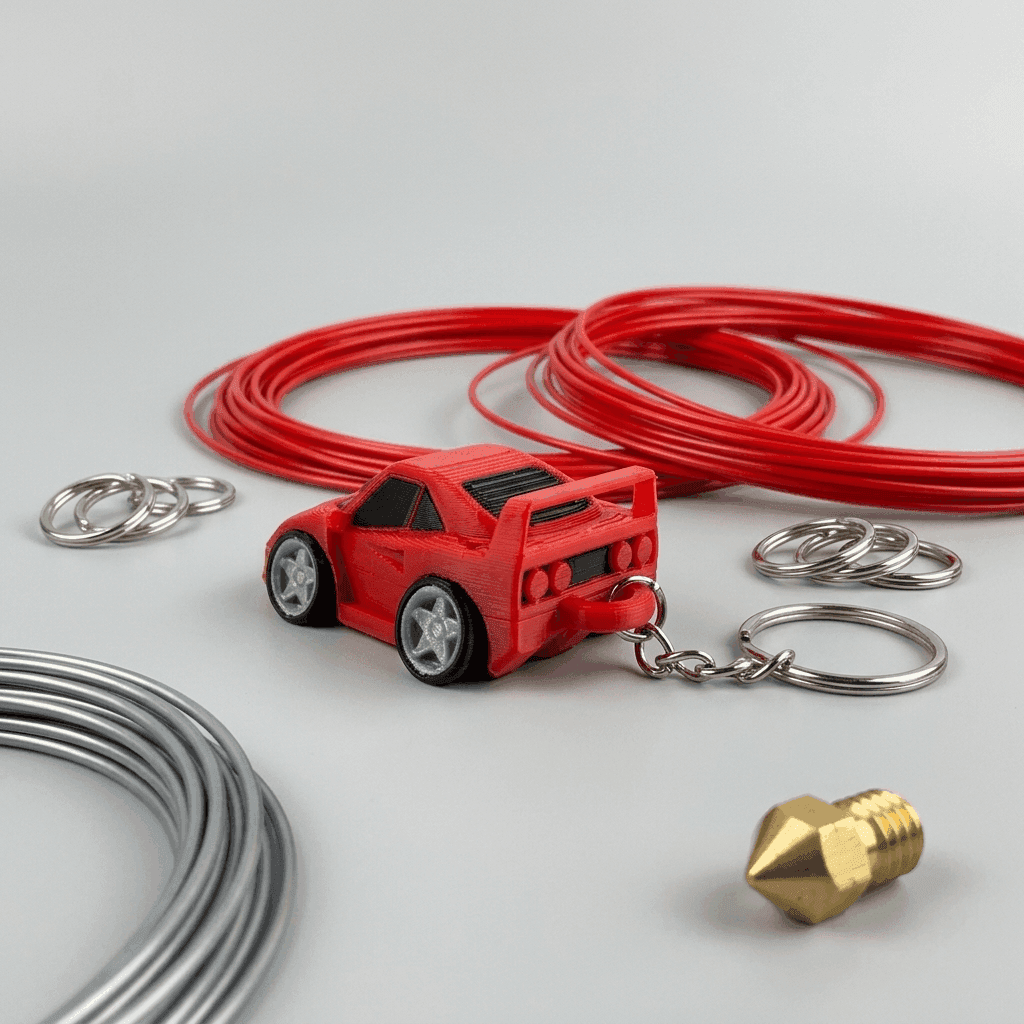 Ferrari F40 Keychain | Premium 3D Print – 3DPrintShop thumbnail 2