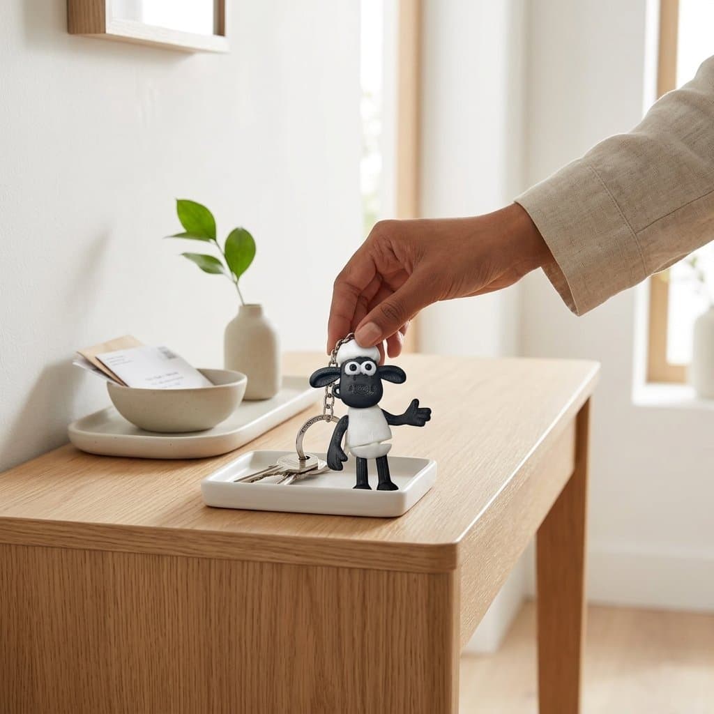 Shaun The Sheep Keychain | Cute 3D Print – 3DPrintShop thumbnail 3