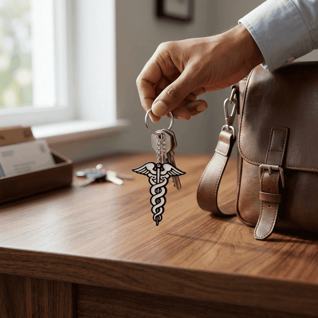 Caduceus Keychain | Premium 3D Print – 3DPrintShop thumbnail 2