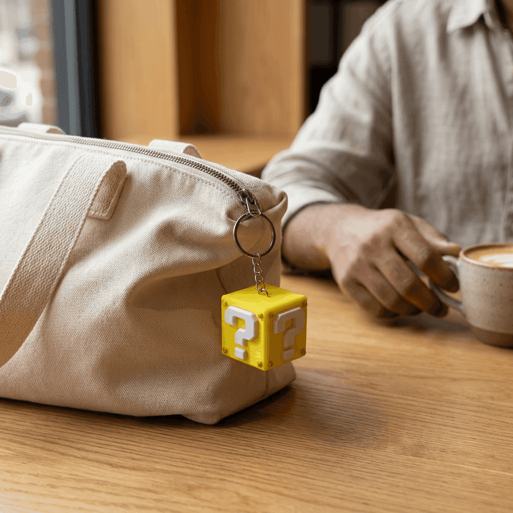 Question Block Keychain | Gamer Gift – 3DPrintShop thumbnail 2