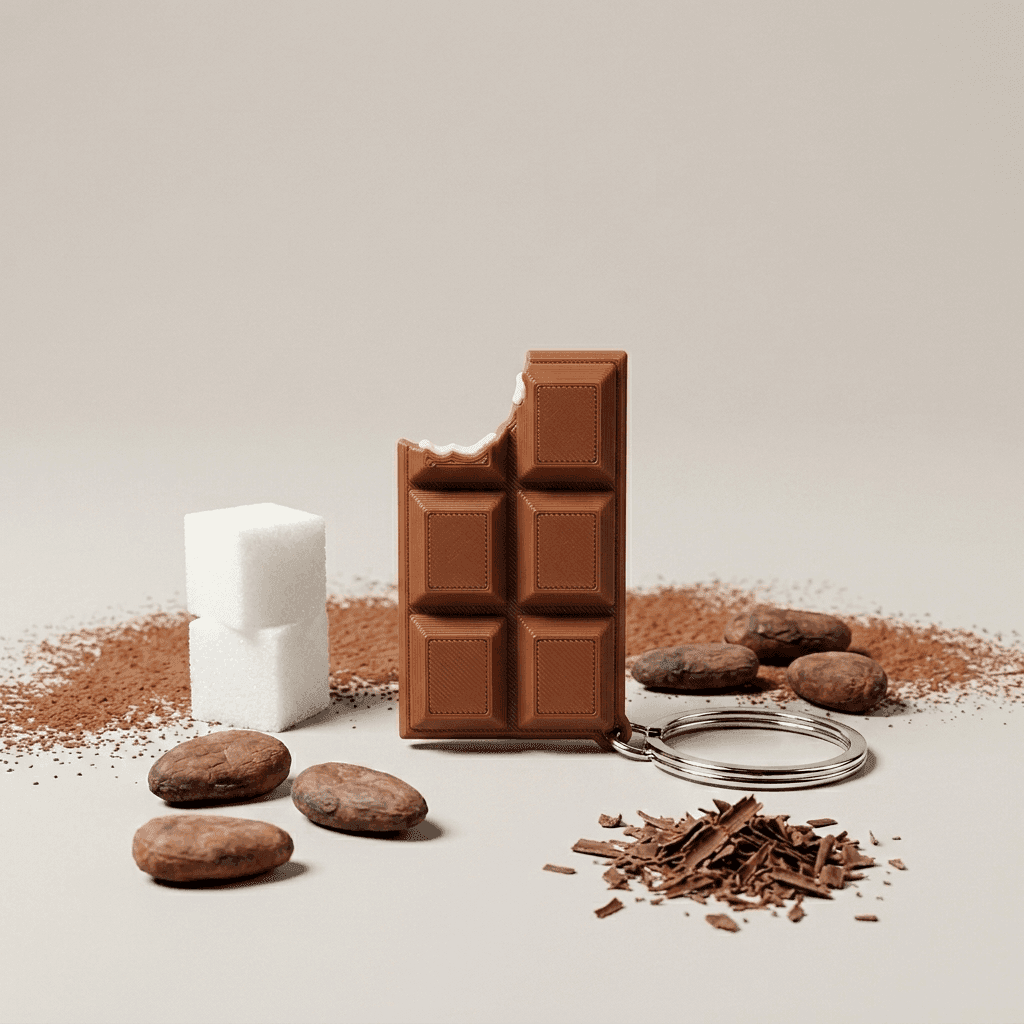 Chocolate Bar Keychain | Cute Gift – 3DPrintShop thumbnail 2