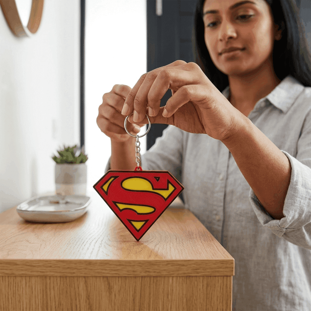 Superman Keychain Online | Premium PLA – 3DPrintShop thumbnail 3