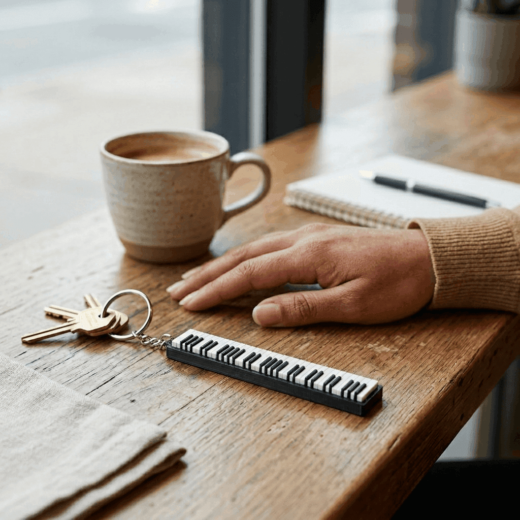 Piano Keychain | Cute Music Gift – 3DPrintShop thumbnail 3