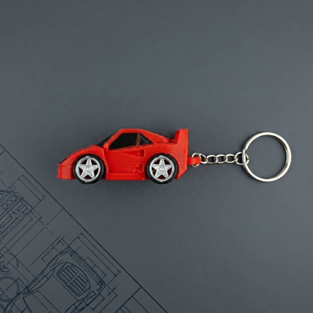 Ferrari F40 Keychain | Premium 3D Print – 3DPrintShop thumbnail 3