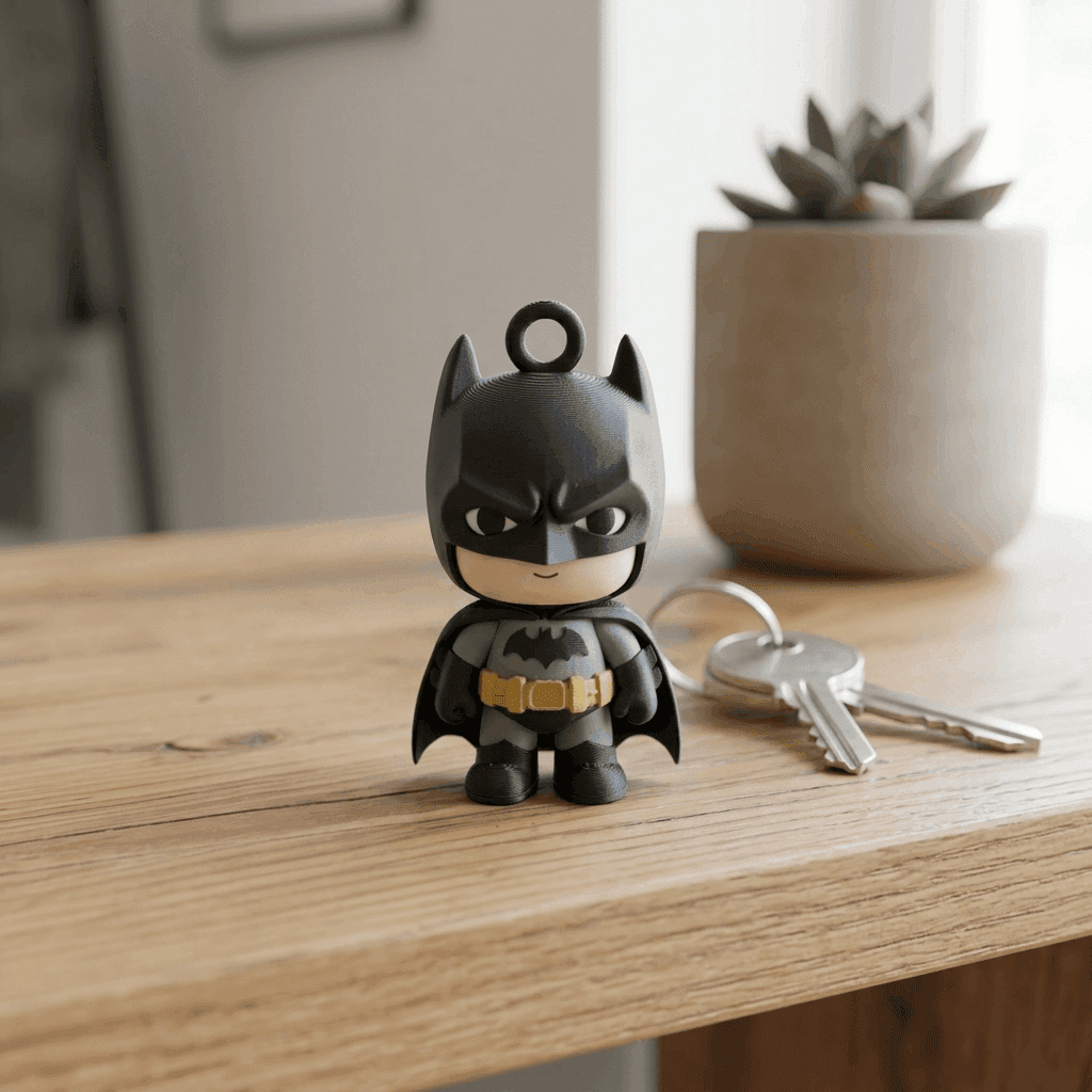 Batman Keychain | 3D Printed Hero Style – 3DPrintShop thumbnail 3