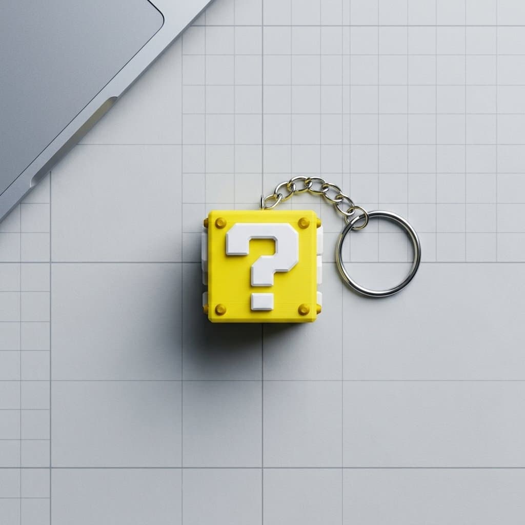 Question Block Keychain | Gamer Gift – 3DPrintShop thumbnail 4