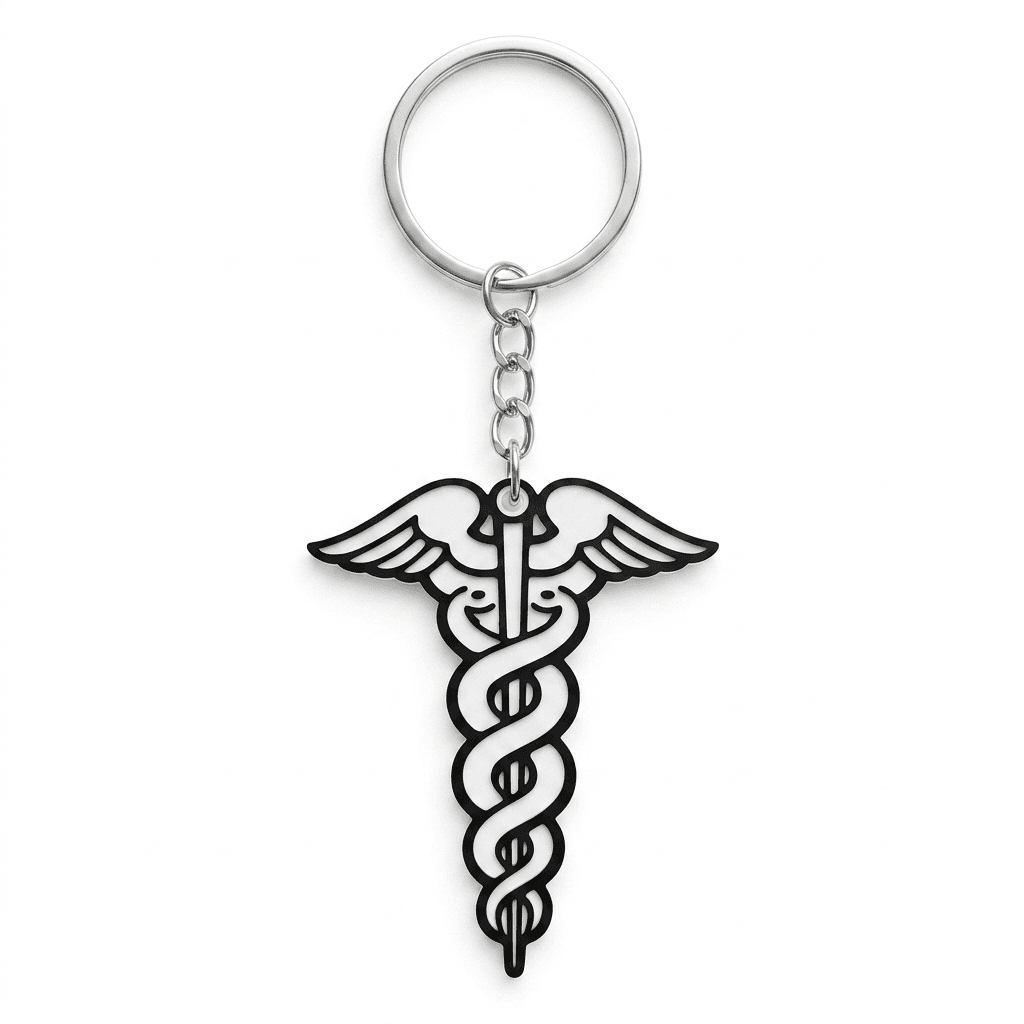 Caduceus Keychain | Premium 3D Print – 3DPrintShop thumbnail 4