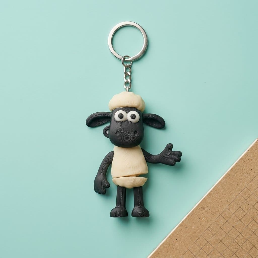 Shaun The Sheep Keychain | Cute 3D Print – 3DPrintShop thumbnail 4