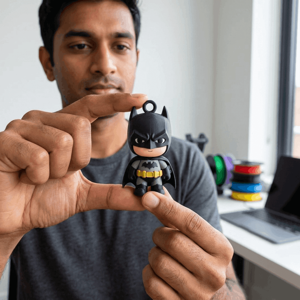 Batman Keychain | 3D Printed Hero Style – 3DPrintShop thumbnail 4