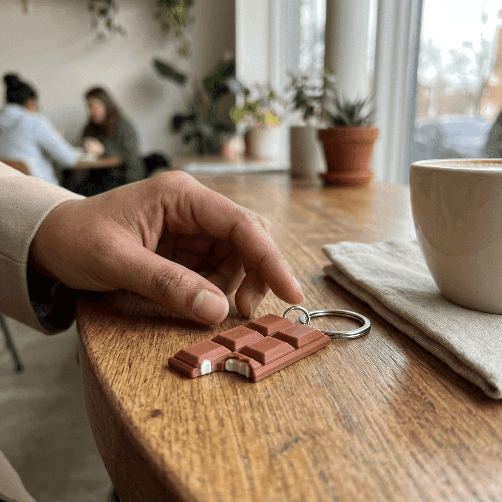 Chocolate Bar Keychain | Cute Gift – 3DPrintShop thumbnail 4