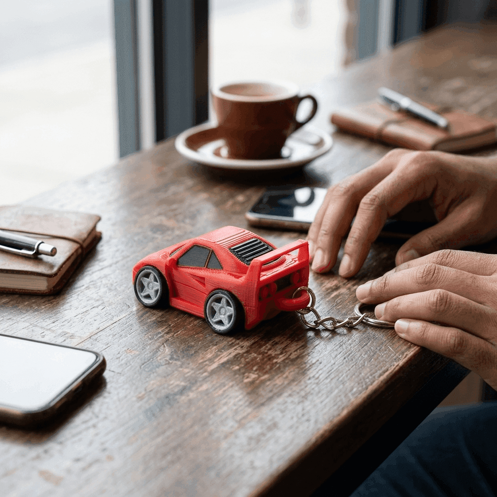 Ferrari F40 Keychain | Premium 3D Print – 3DPrintShop thumbnail 4